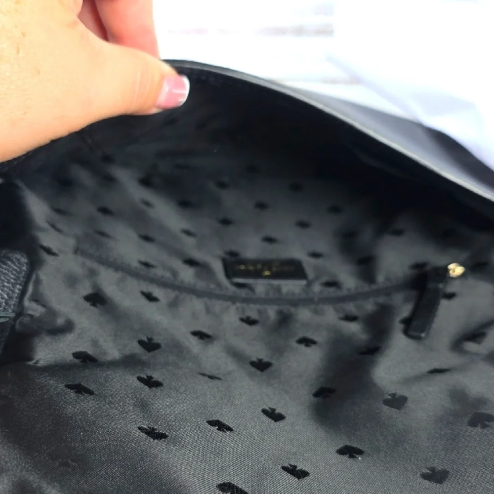 KATE SPADE BLACK‎ PEBBLED LEATHER FLAP SHOULDER CRPSSBODY BAG GUC